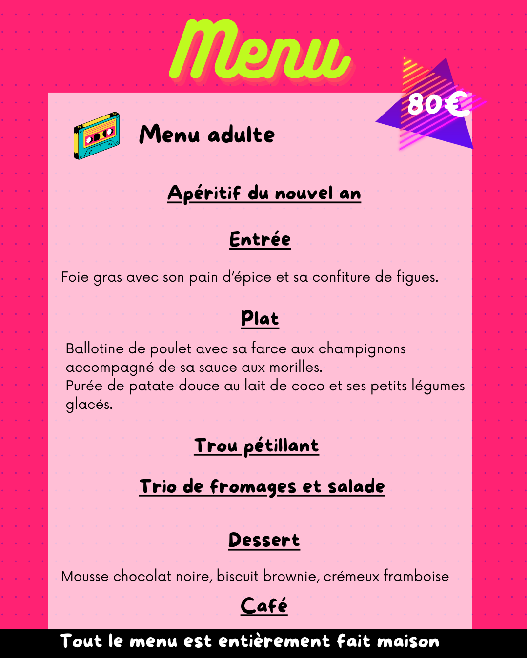 Menu Rveillon 2024 